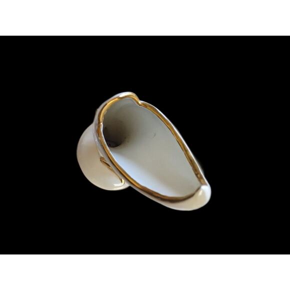 Bird Of‎ Paradise Ceramic Vase Vintage 1961 Signed Cream Gold Trim Object d' Art - Picture 3 of 6